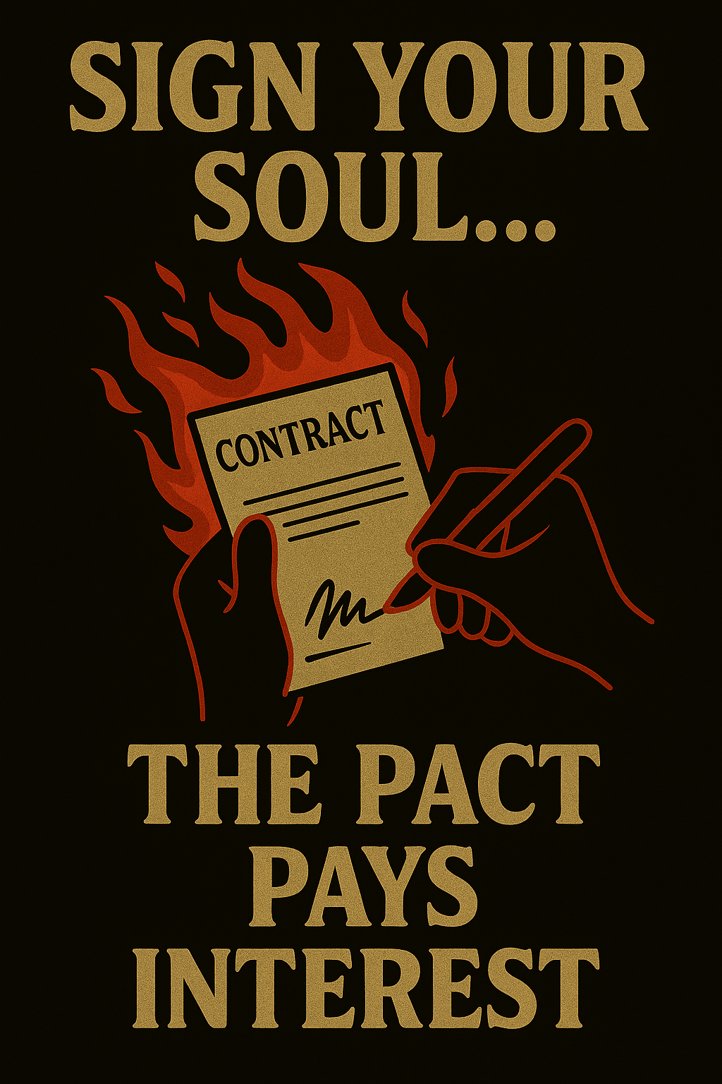 Sign your soul. The pact pays interest.